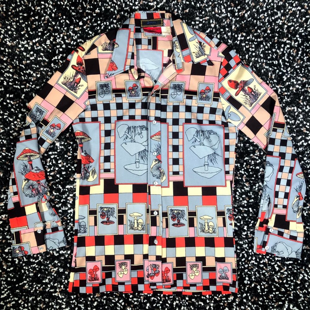Vintage 60s 70s Psychedelic Mushroom Shirt